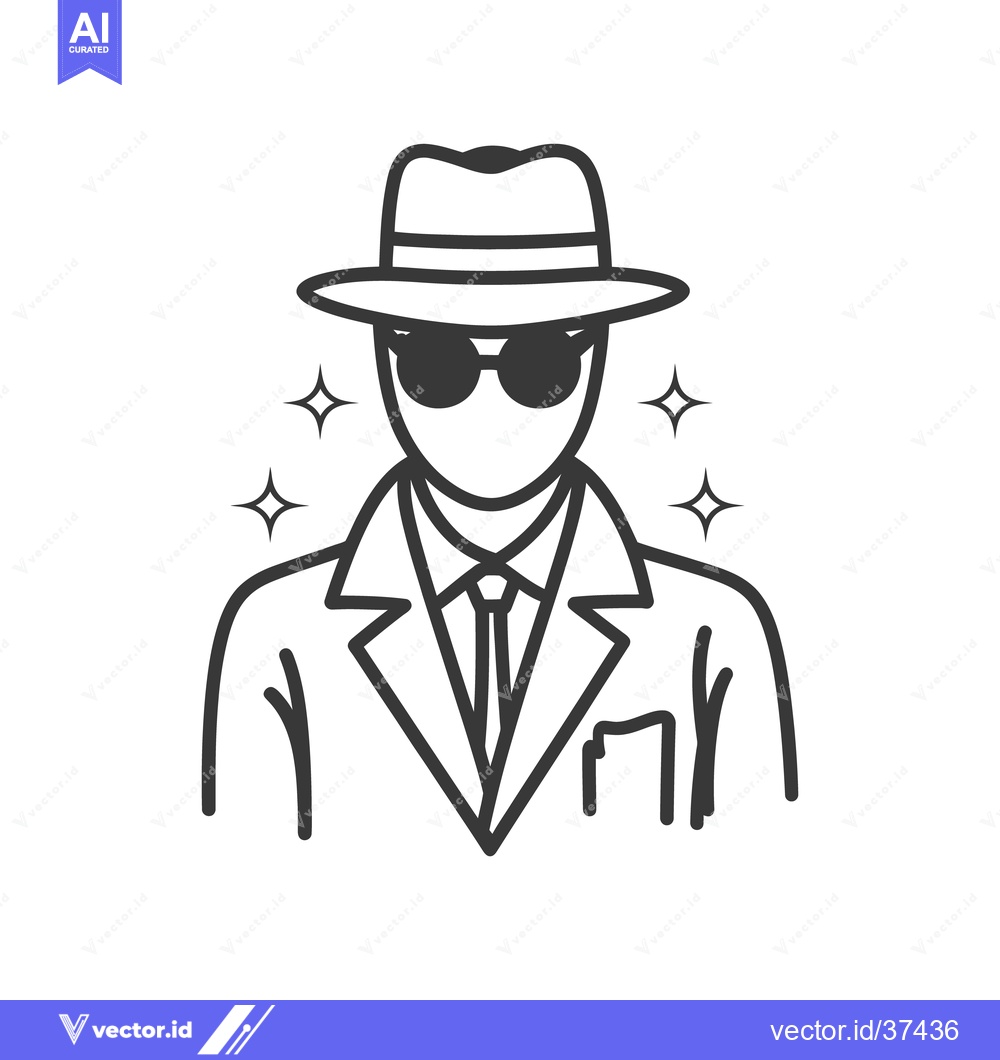 Premium Vector of A faceless person in a hat and sunglasses wearing a coat