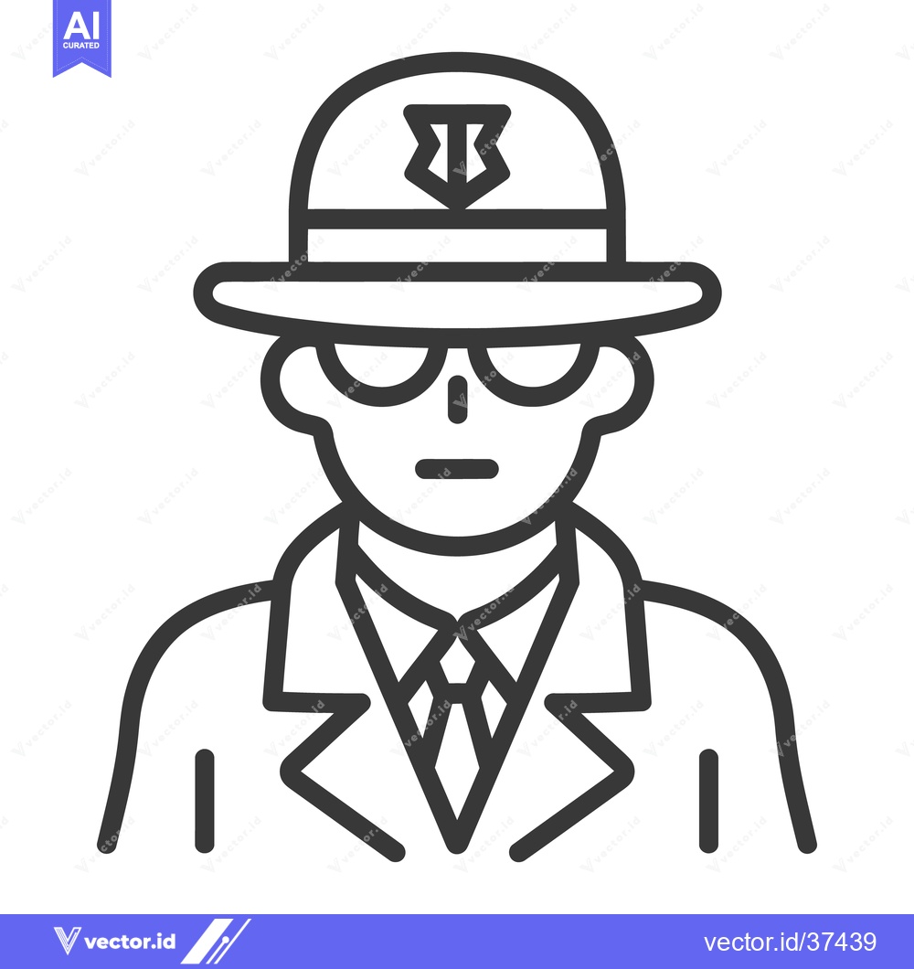Premium Vector of A Line Drawing Depicting a Person in Uniform with Sunglasses