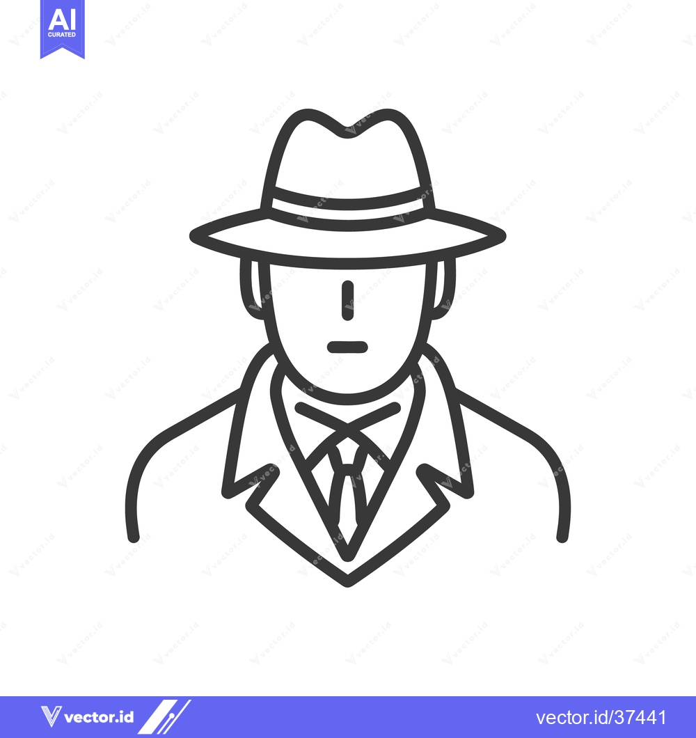 Premium Vector dari A simple line art depiction of a man wearing a hat