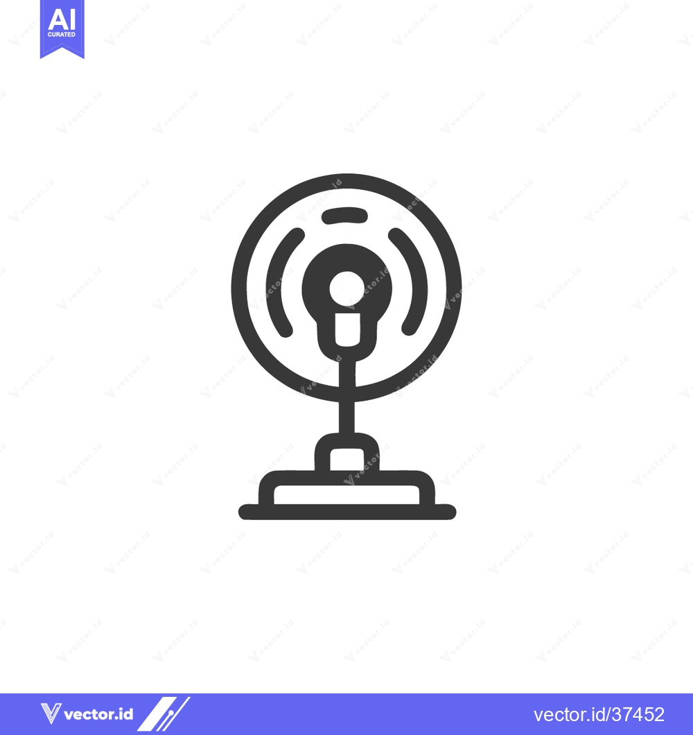 Premium Vector dari Minimalist Icon of a Ring Light with Bulb on Stand