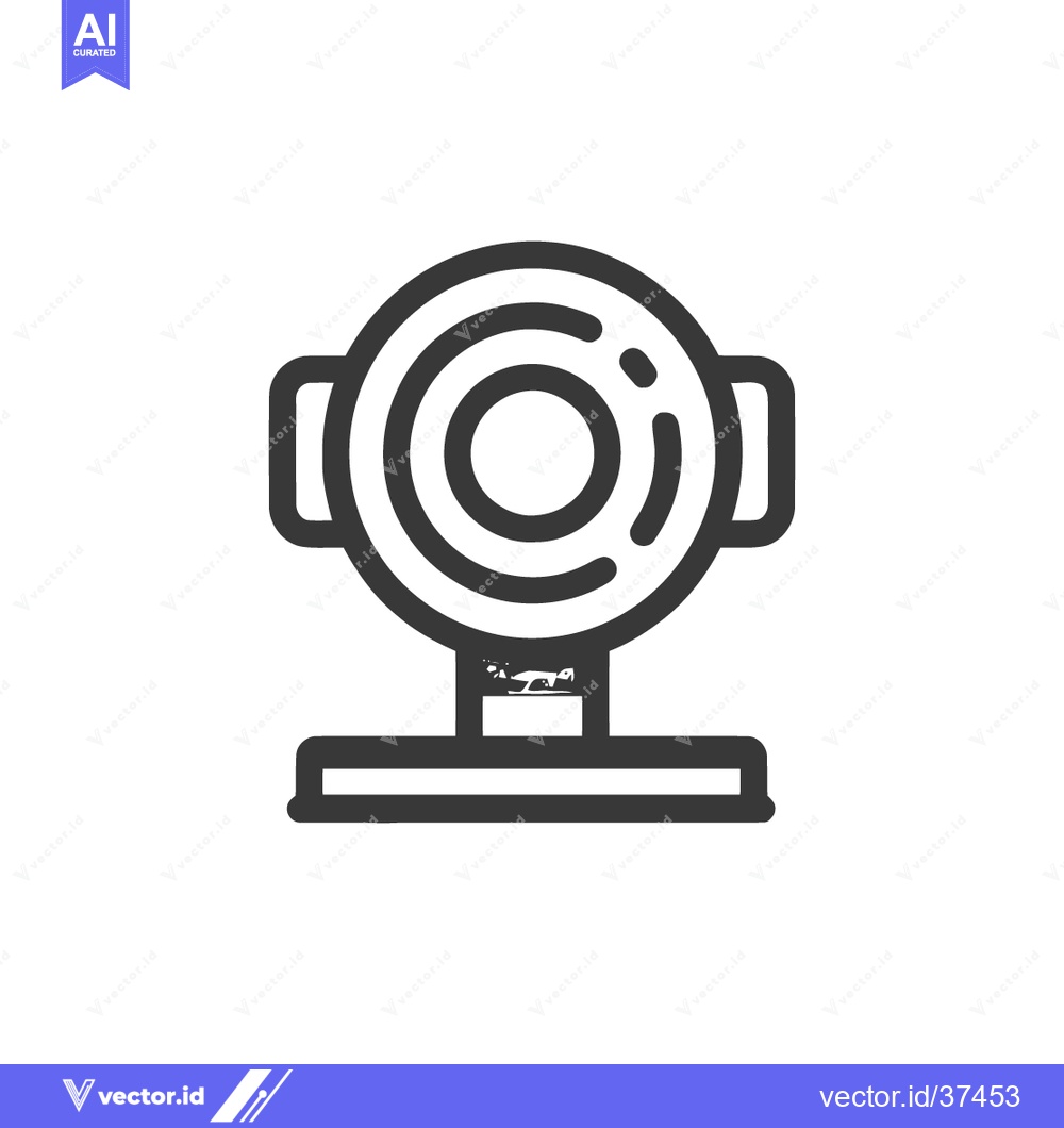 Premium Vector dari Minimalist Webcam Icon: Sleek Design with Circular Lens and Base