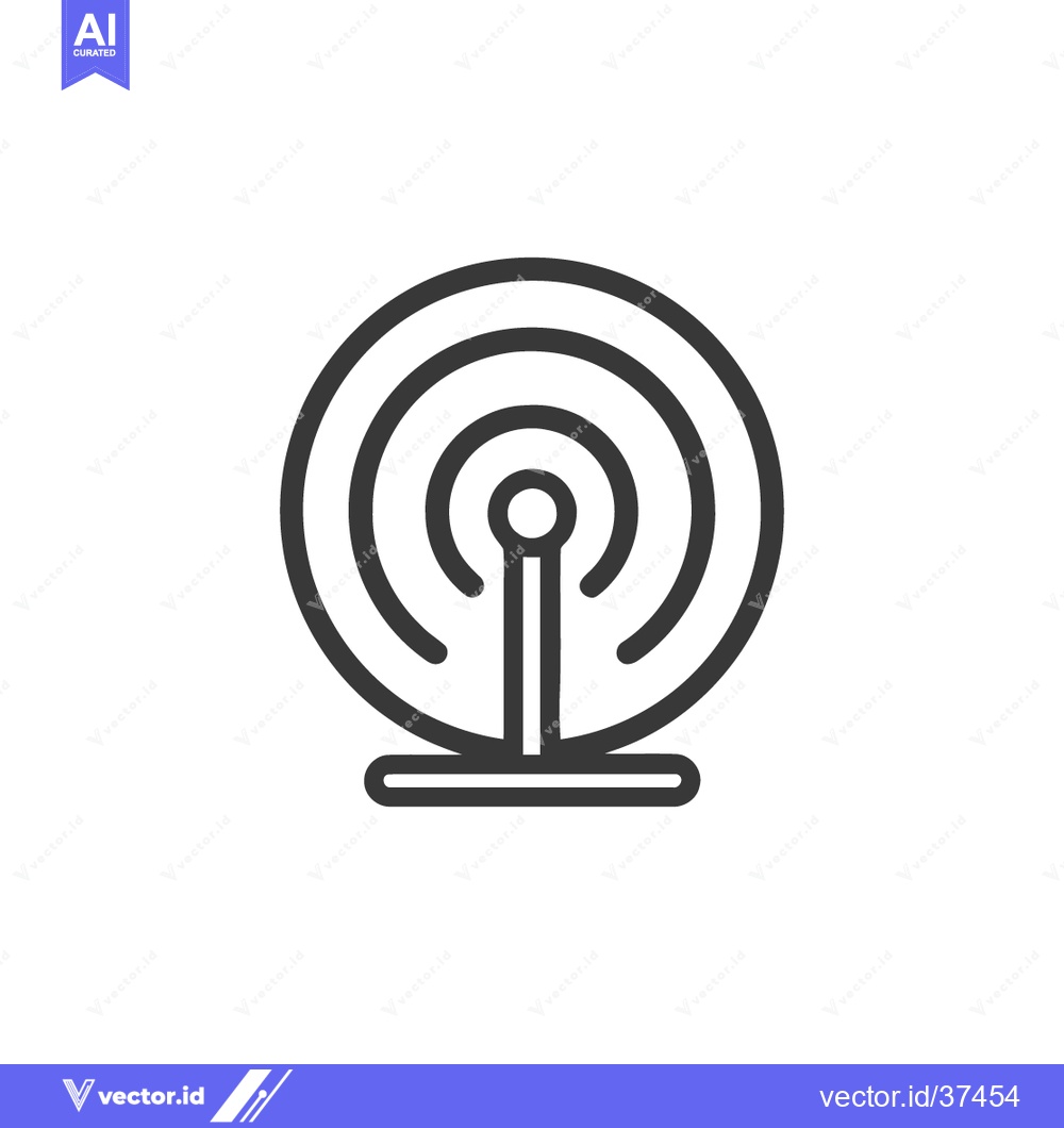 Premium Vector of Minimalist Antenna Icon: Wireless Communication Symbol in Black and Wh