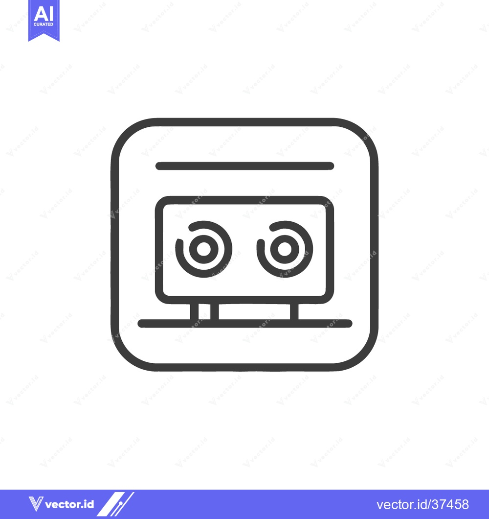 Premium Vector dari Minimalist Line Art: Wall Mounted Speaker with Dual Circular Drivers