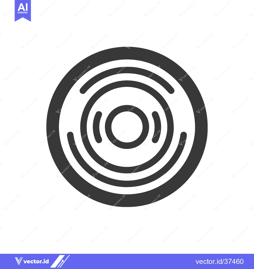 Premium Vector dari Concentric Circle Design: Minimalist Black Graphic on White Background