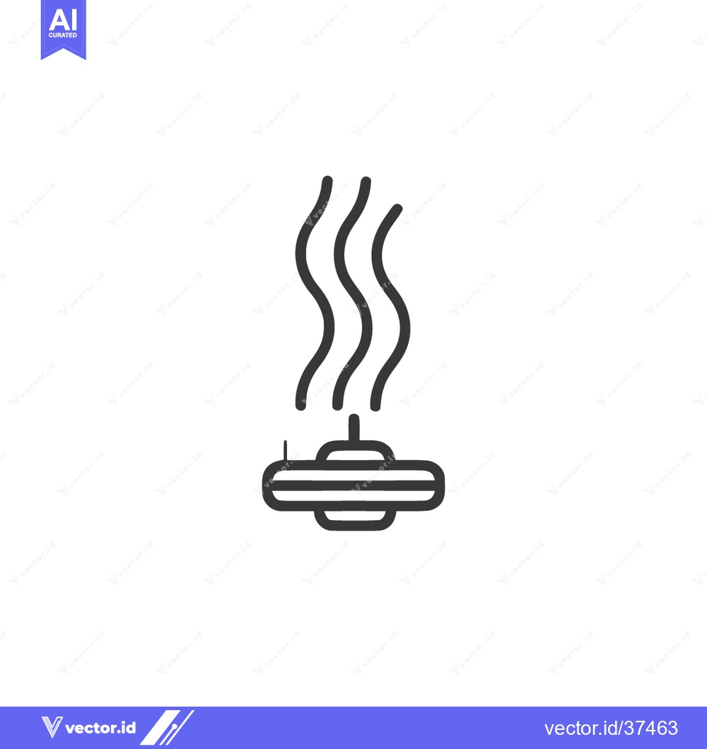 Premium Vector dari Minimalist Aroma Diffuser Icon with Rising Steam, Black Outline on Whi
