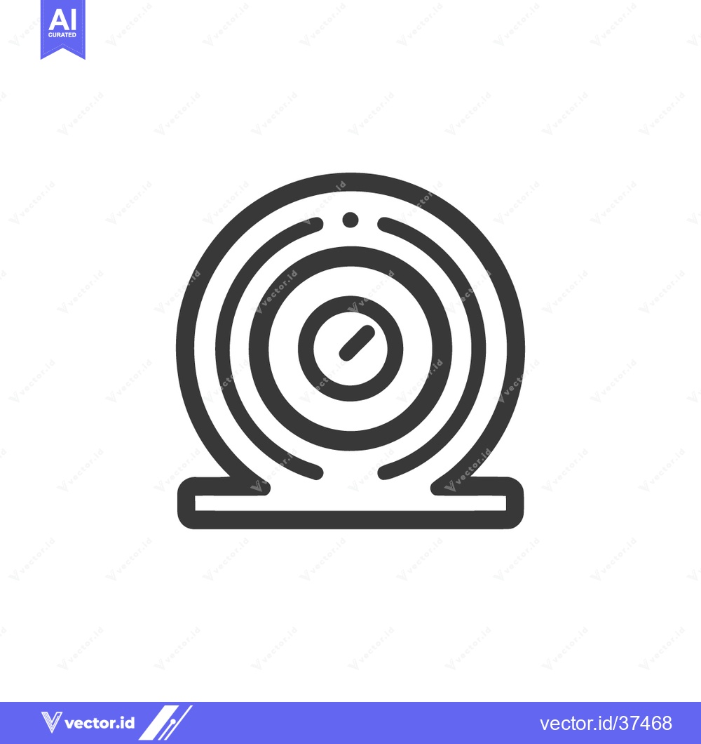 Premium Vector of Minimalist Webcam Icon: Concentric Circles and Rectangular Base Design