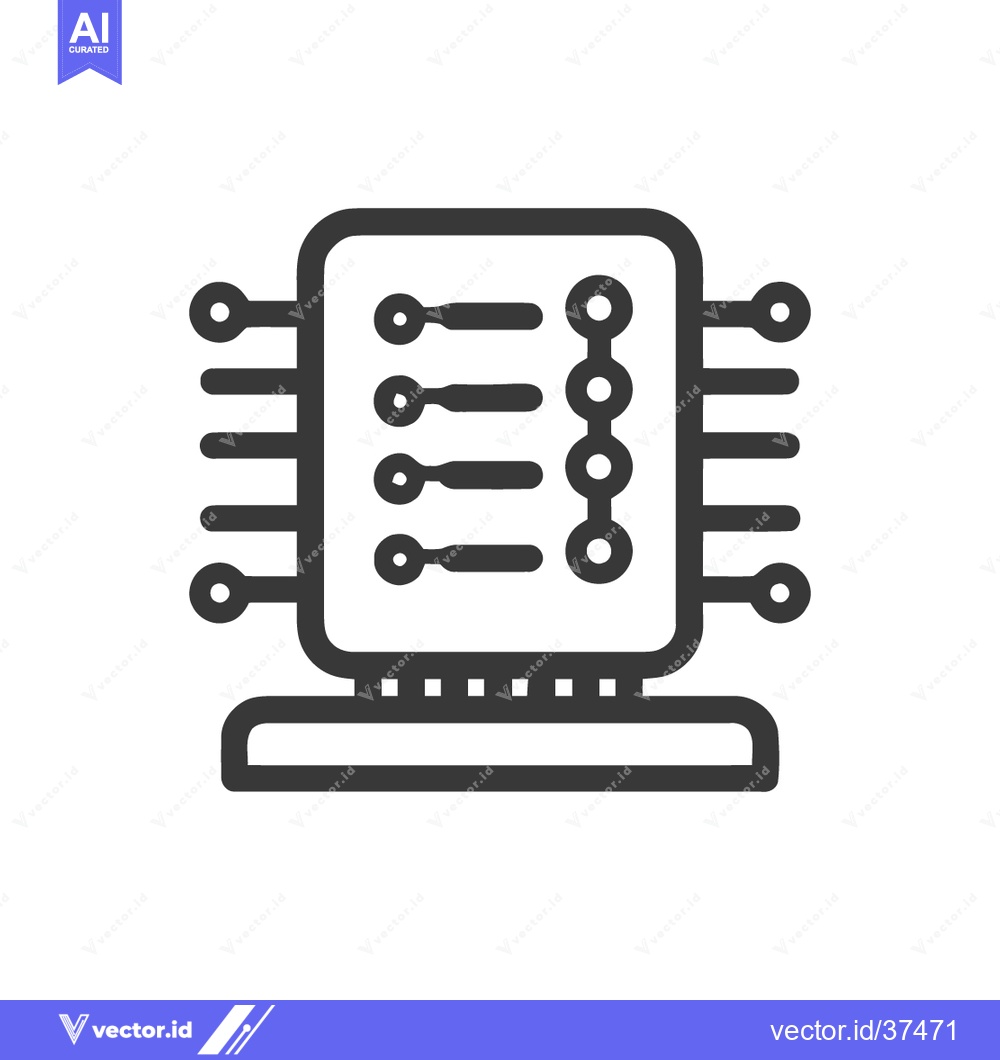 Premium Vector dari Minimalist Microchip Icon: Modern Technology, Circuit Board Design, In