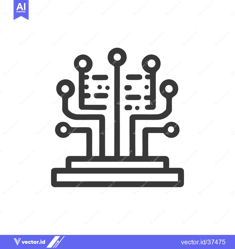 Premium Vector dari Abstract Circuit Board Icon: Modern Technology, Data Flow, and Connect