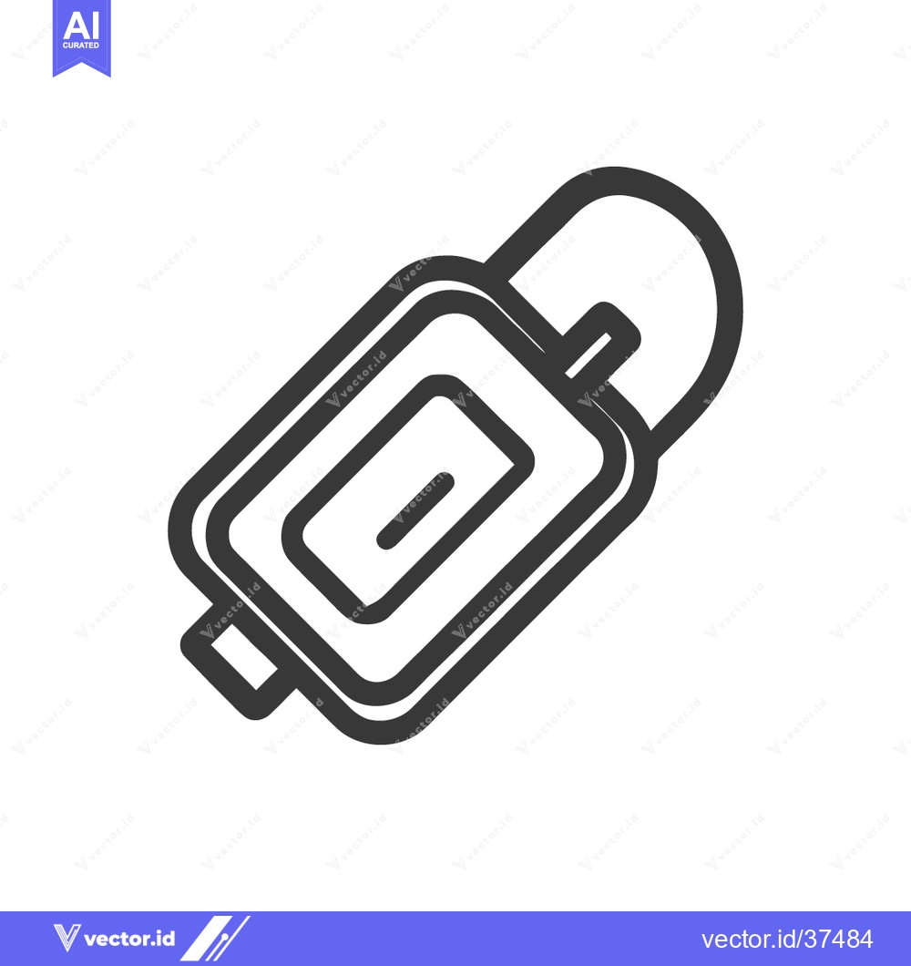 Premium Vector of Minimalist Suitcase Icon: Bold Outline, Travel Symbol, Modern Design