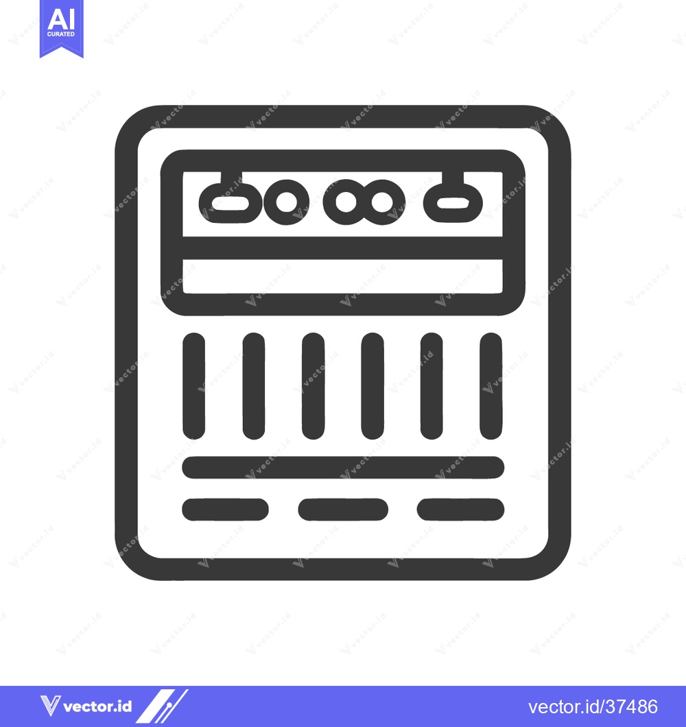 Premium Vector dari Isolated Dark Gray Icon of Vintage Synthesizer with Rounded Edges