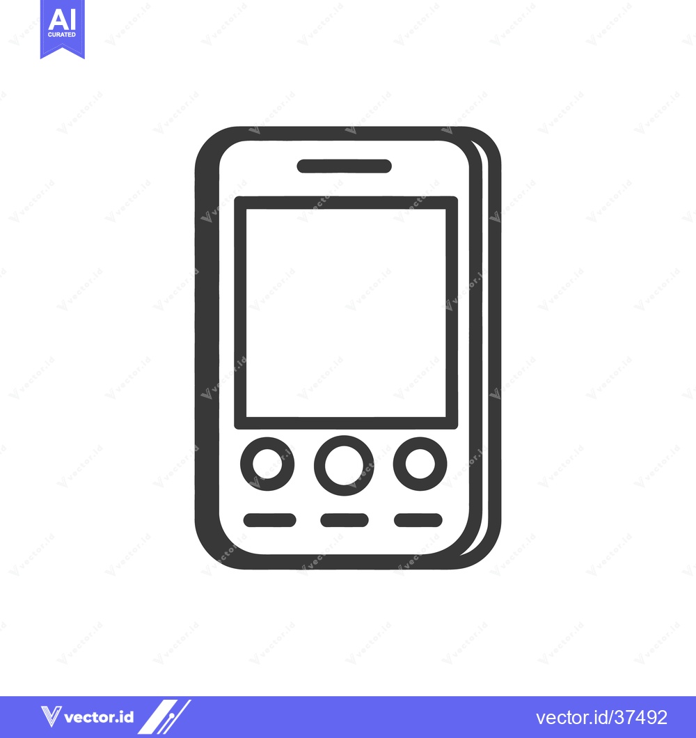 Premium Vector of A simplistic vector outline depiction of a mobile communication device