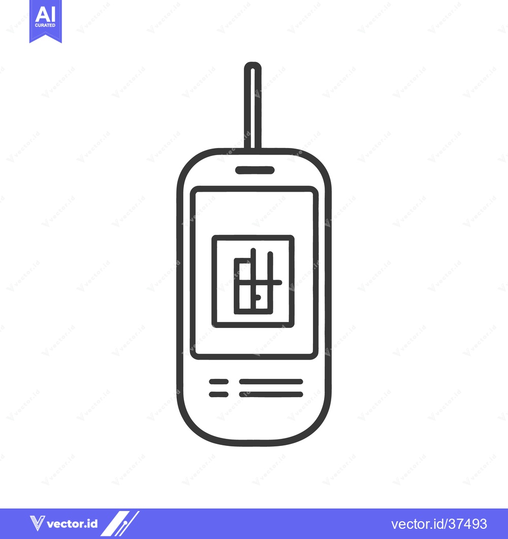 Premium Vector dari A simple outlined illustration of a portable cellular telephone device