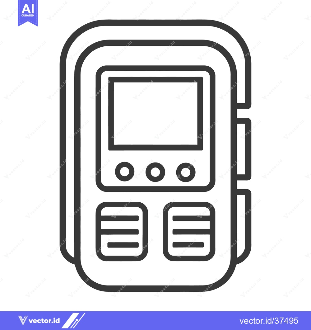 Premium Vector dari A simplified black and white illustration of a portable electronic dev