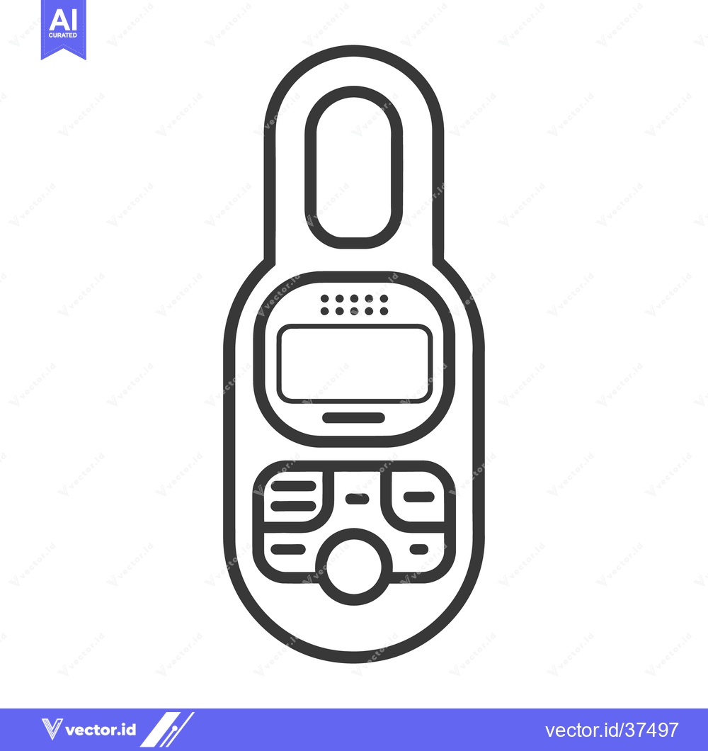 Premium Vector dari A simplified line art illustration depicting a cordless telephone hand