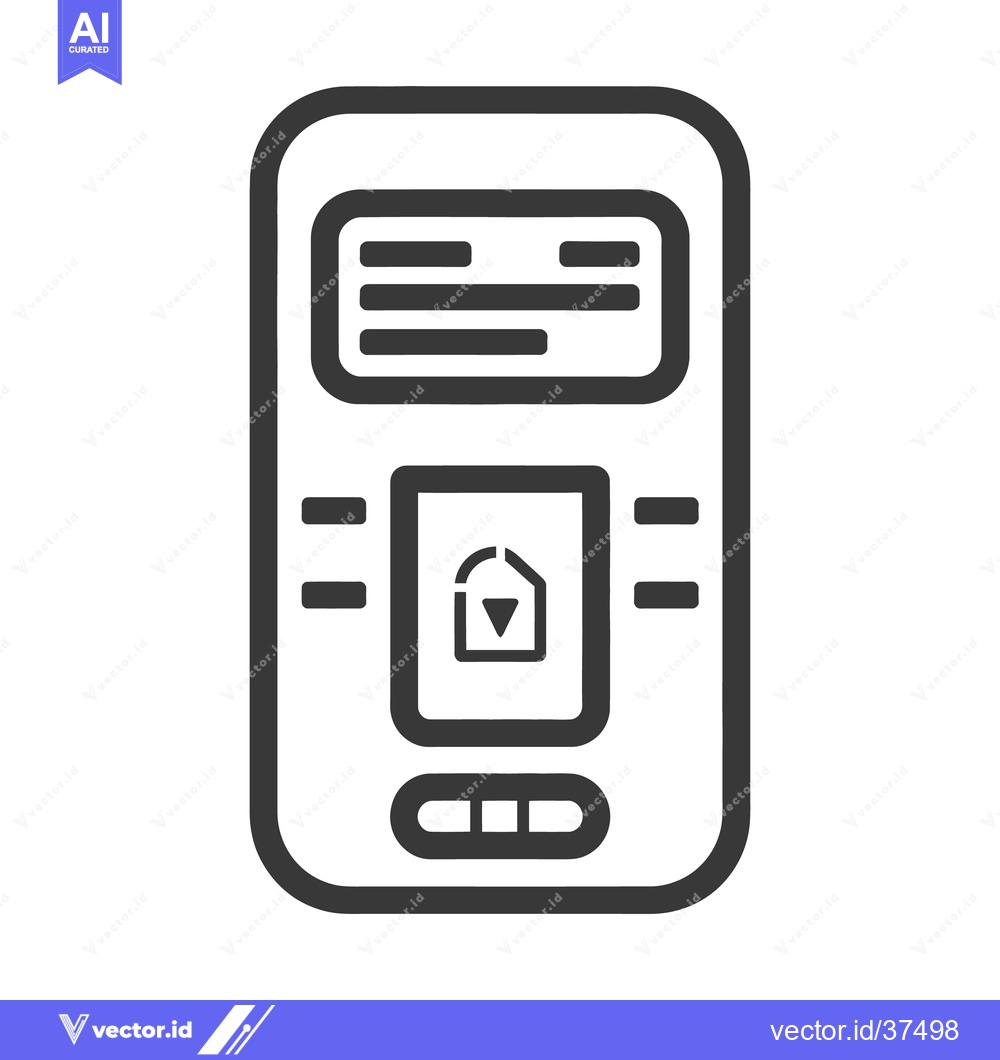 Premium Vector dari The simple outline drawing illustrates a small electronic digital devi