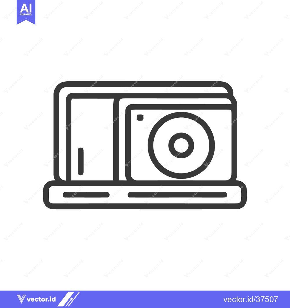Premium Vector of Minimalist Line Art: Vintage Reel-to-Reel Tape Recorder Icon on White