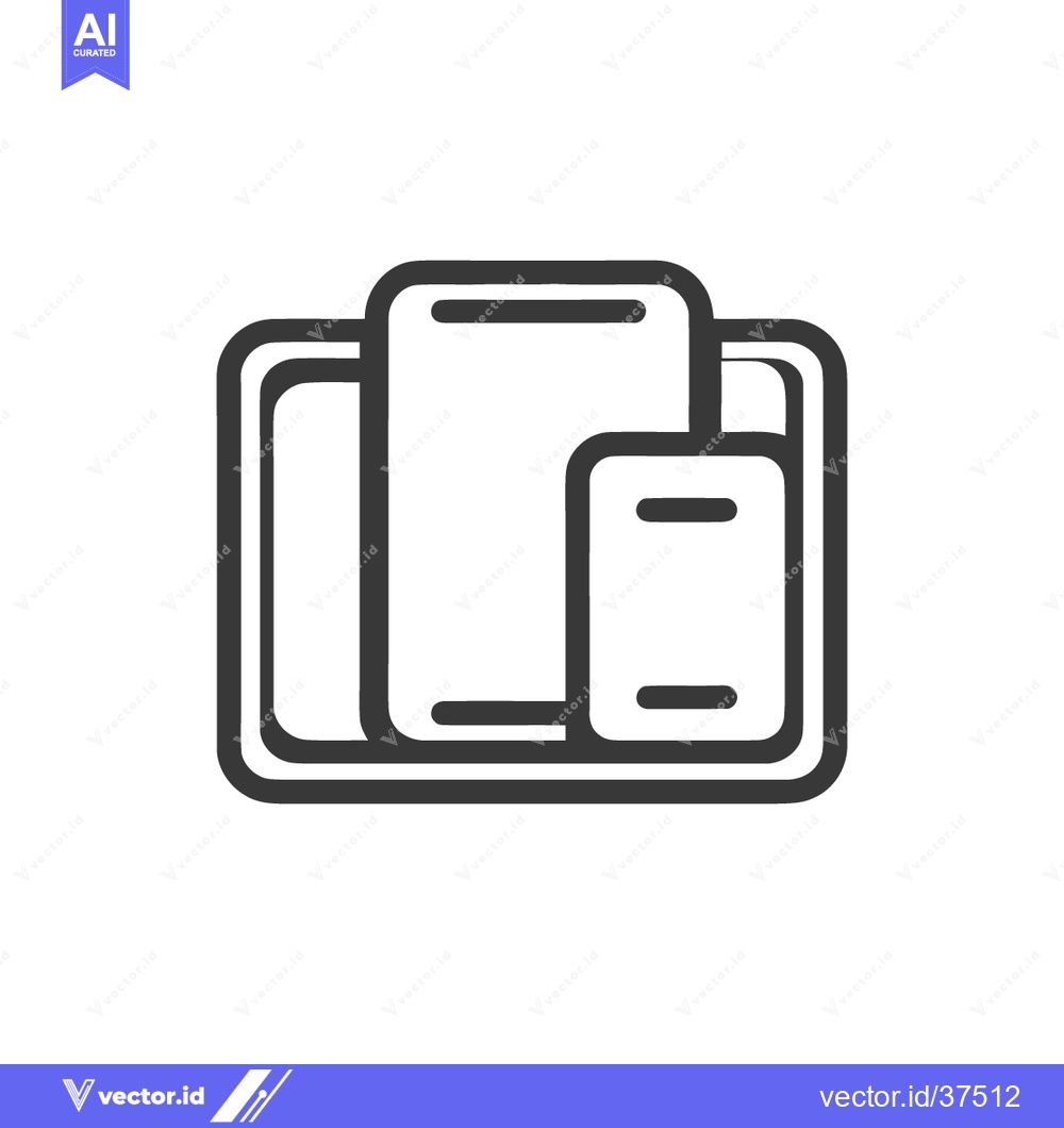 Premium Vector dari Minimalist Icon of Tablet, Phone, and E-Reader on White Background