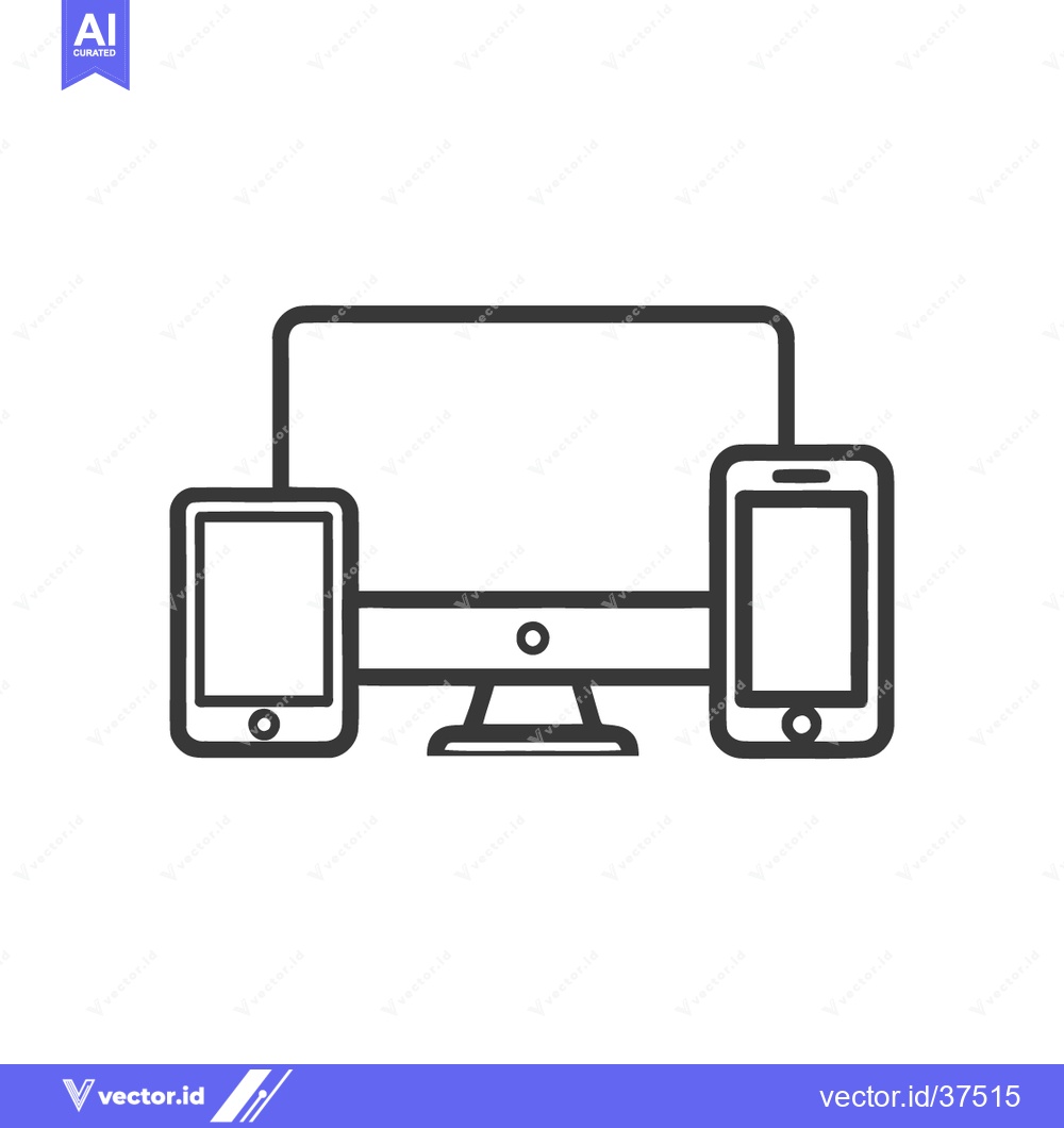 Premium Vector dari Responsive Design Icon: Desktop, Tablet, and Smartphone Outline