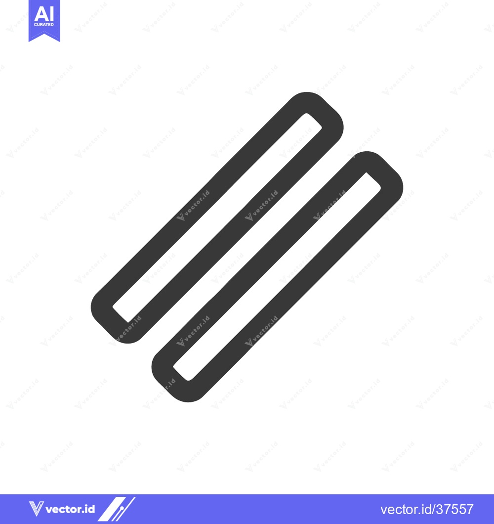 Premium Vector dari Minimalist Icon: Two Parallel Rounded Rectangles on White