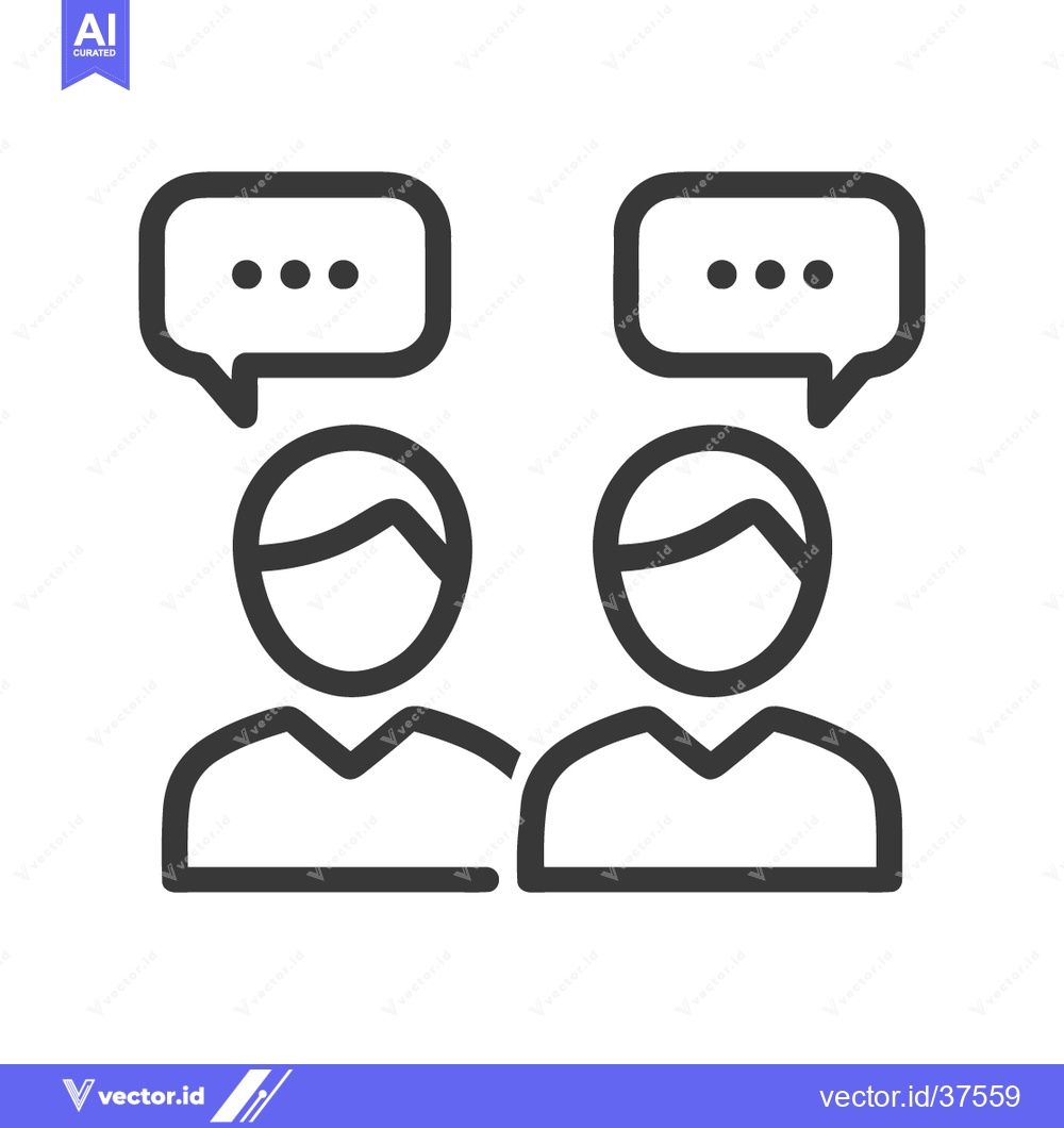Premium Vector dari Two People Talking Icon with Speech Bubbles, Communication Concept, Mi