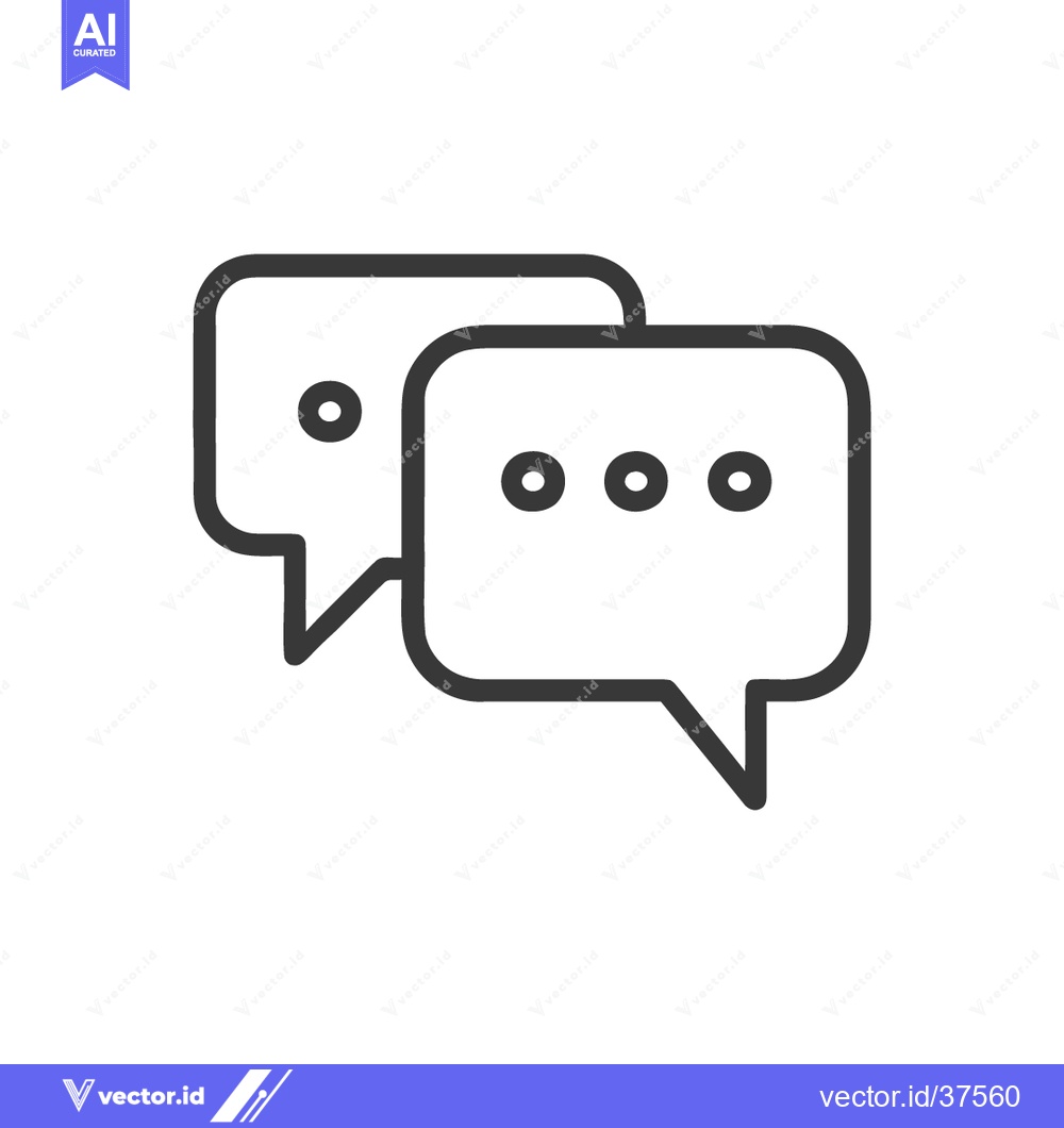 Premium Vector dari Minimalist Chat Bubbles Icon: Communication, Dialogue, and Social Inte