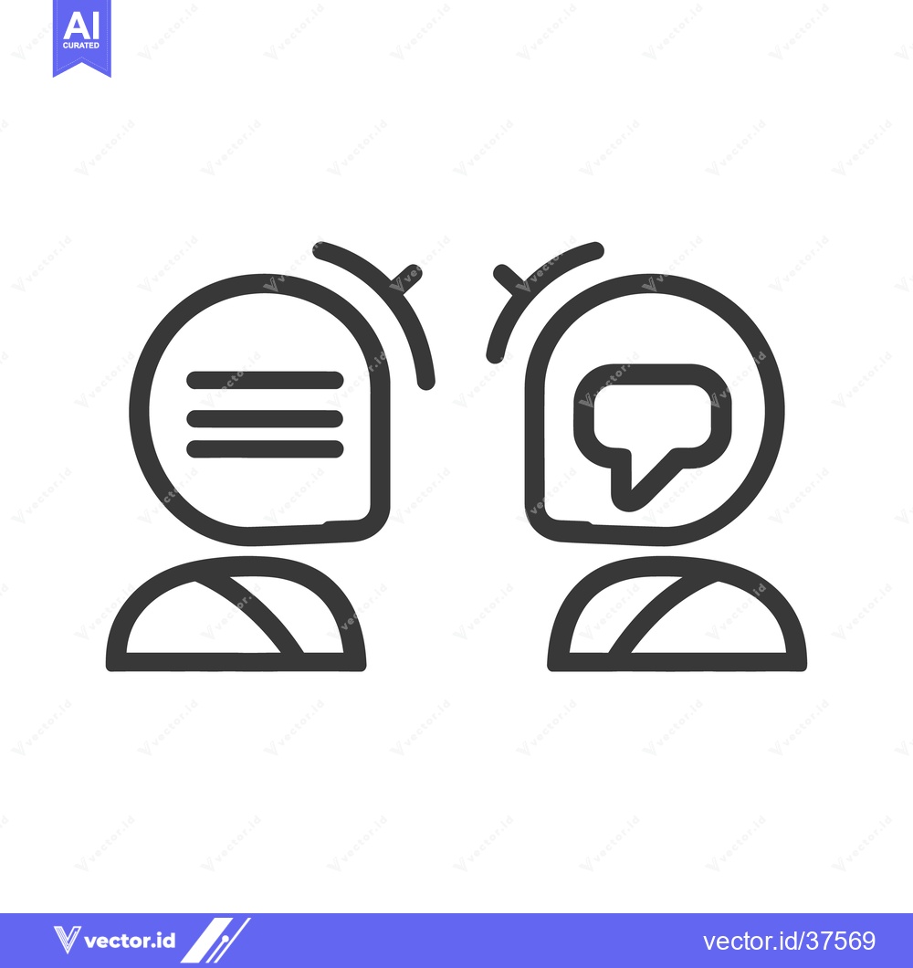 Premium Vector of Two people communicating with speech bubbles above them clearly