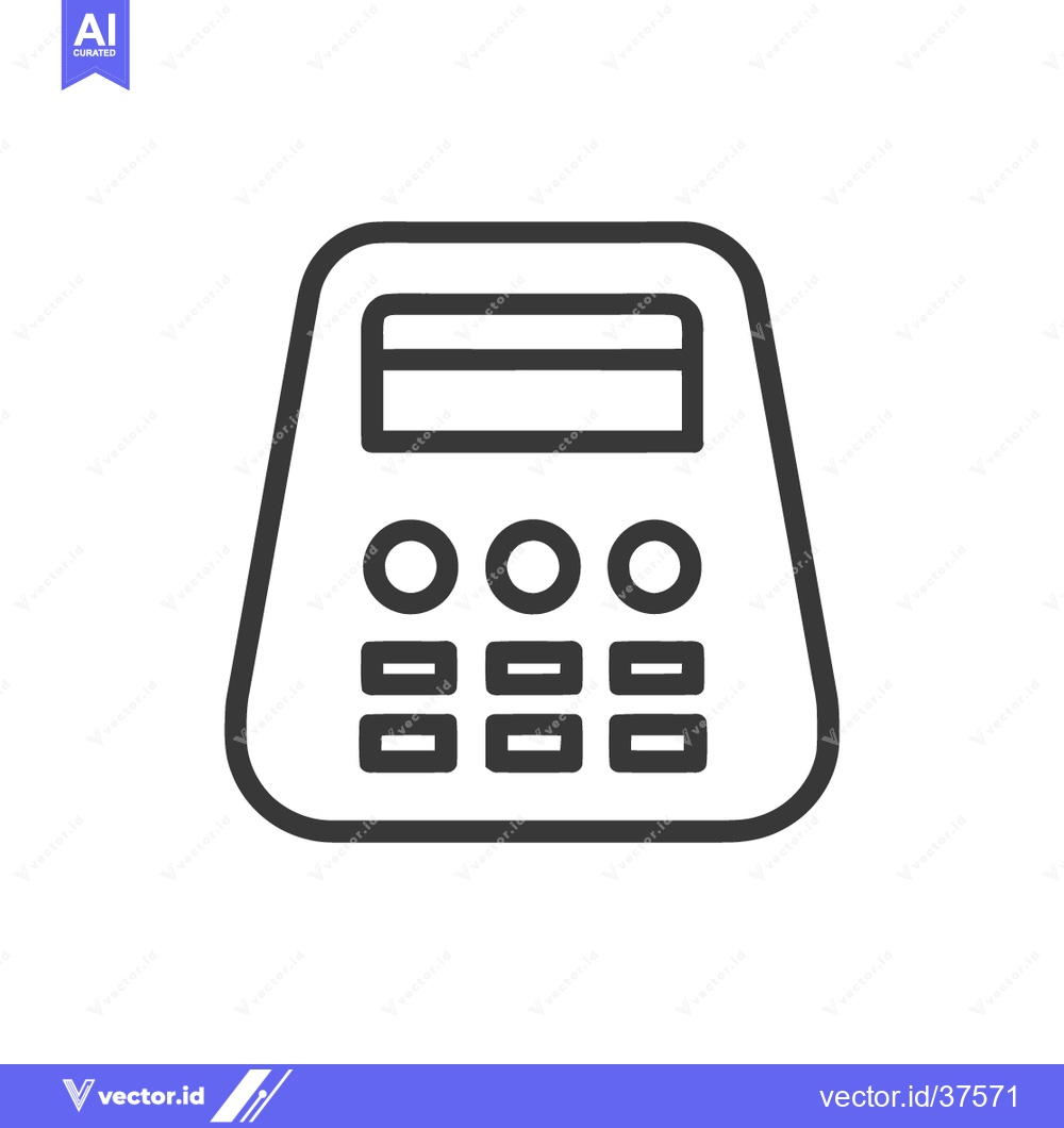 Premium Vector dari Minimalist POS Terminal Icon: Payment Device Outline on White Backgrou