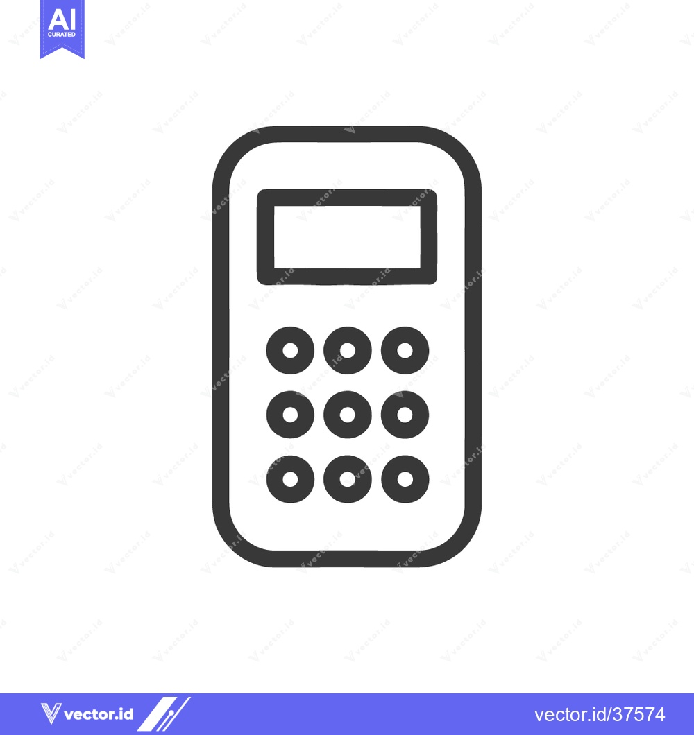 Premium Vector dari Minimalist Calculator Icon: Rounded Edges, Circular Buttons, Clean Des