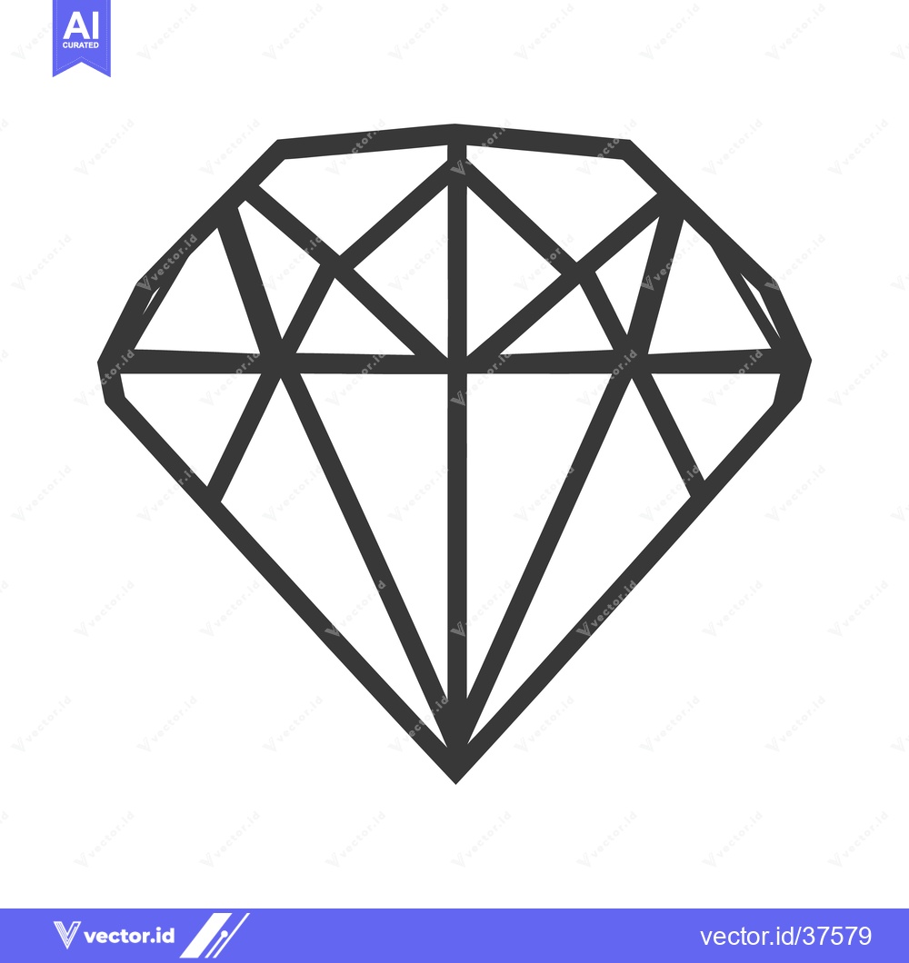 Premium Vector dari A simplified graphic representation of a cut precious gem