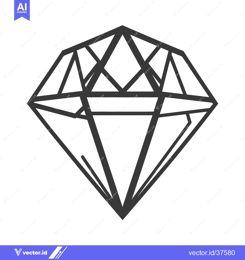 Premium Vector dari A simplistic drawing representing a gemstone with many facets