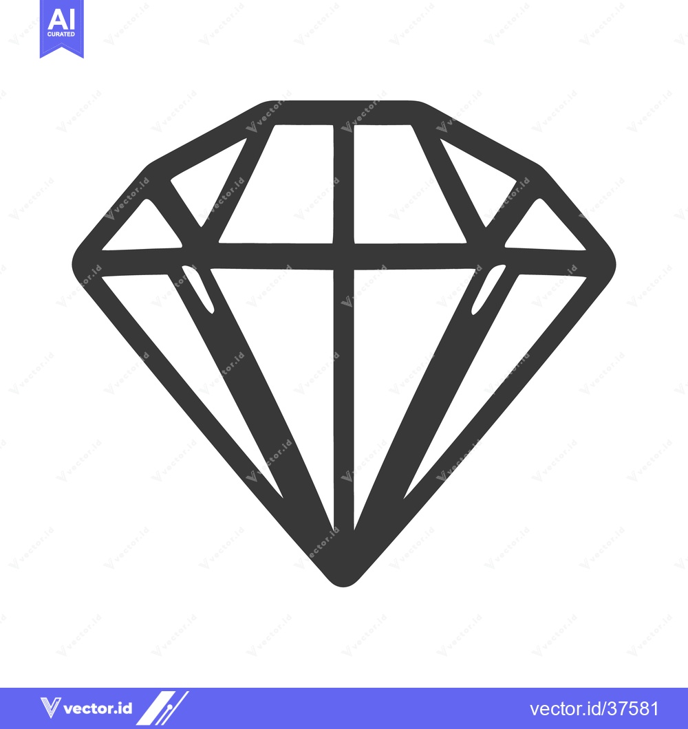 Premium Vector of A detailed line drawing of a faceted gemstone illustration