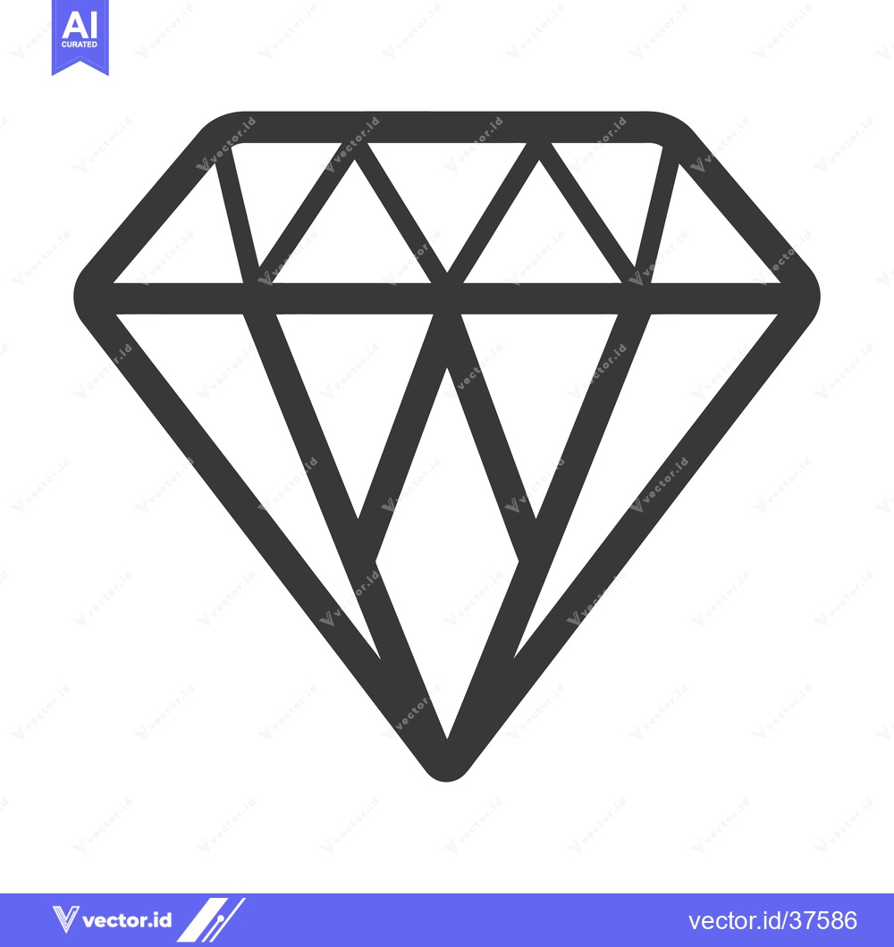 Premium Vector dari A simple illustration depicts the outline of a diamond shape