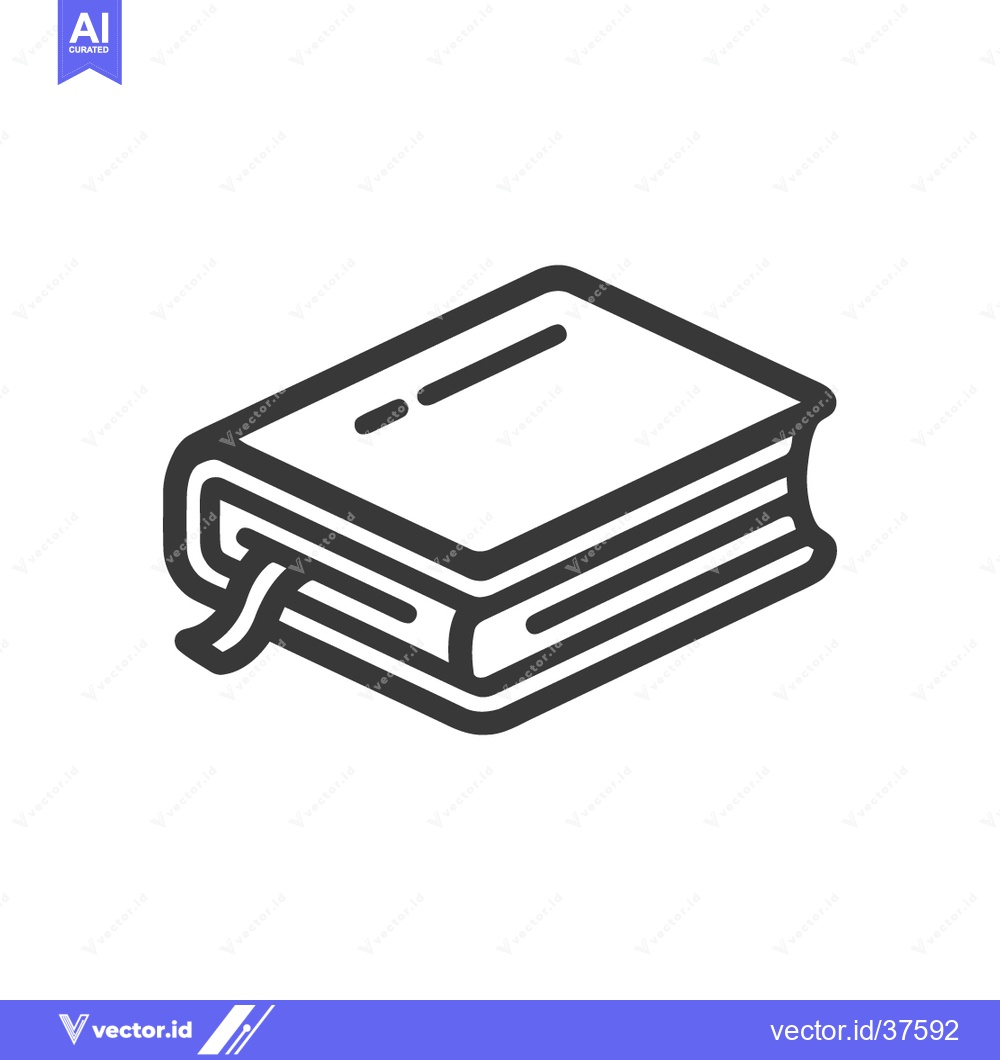 Premium Vector dari Minimalist Book Icon with Bookmark, Education and Reading Symbol