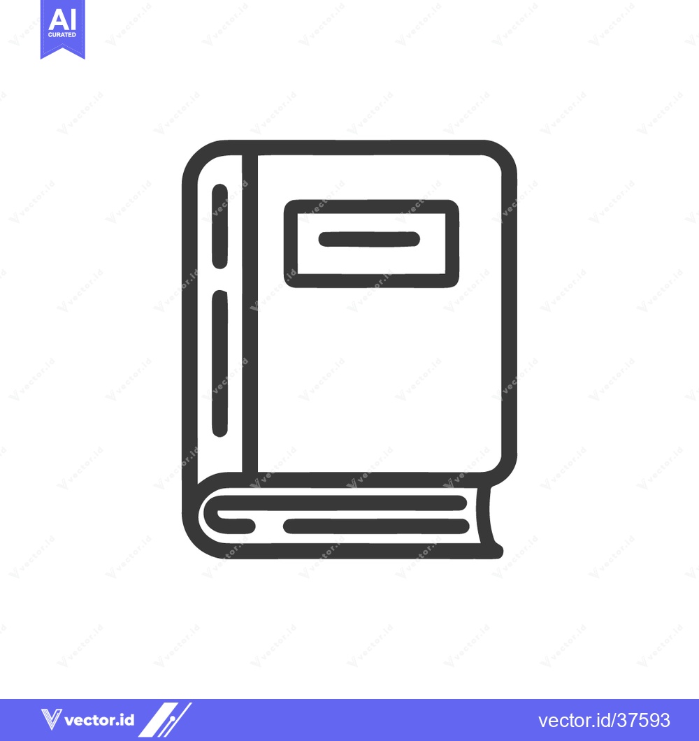 Premium Vector dari Minimalist Book Icon: Clean Line Art Illustration on White Background