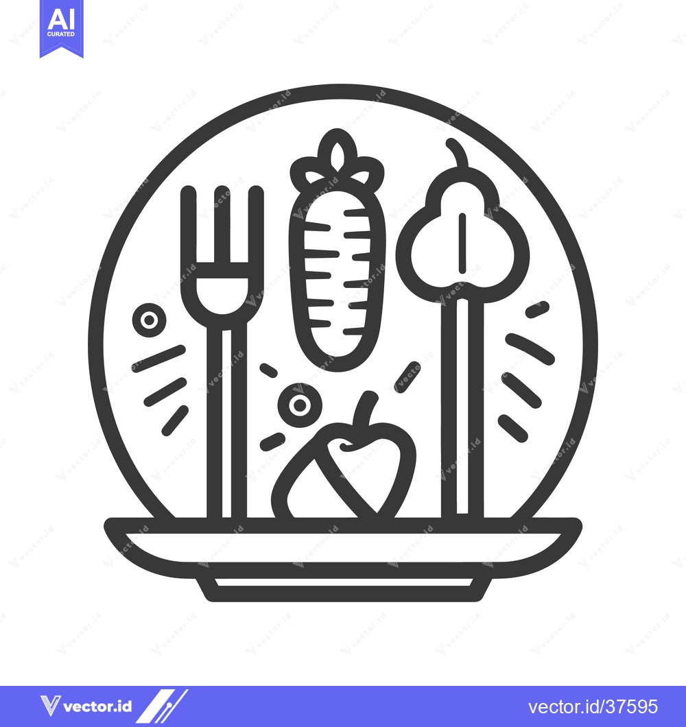 Premium Vector dari A simple illustrative representation of healthy food on a plate