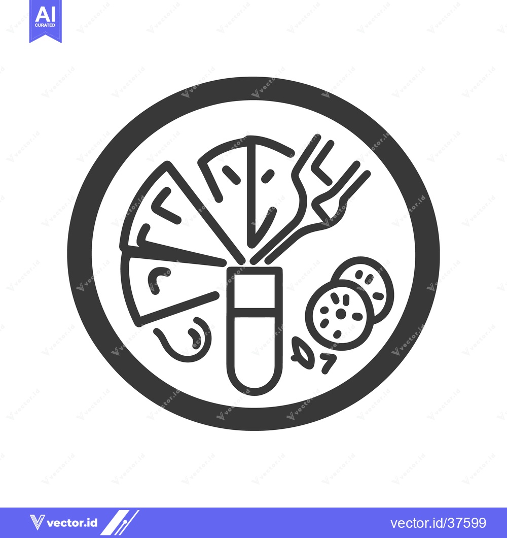 Premium Vector dari Simple black line drawing showing food and drink on a plate