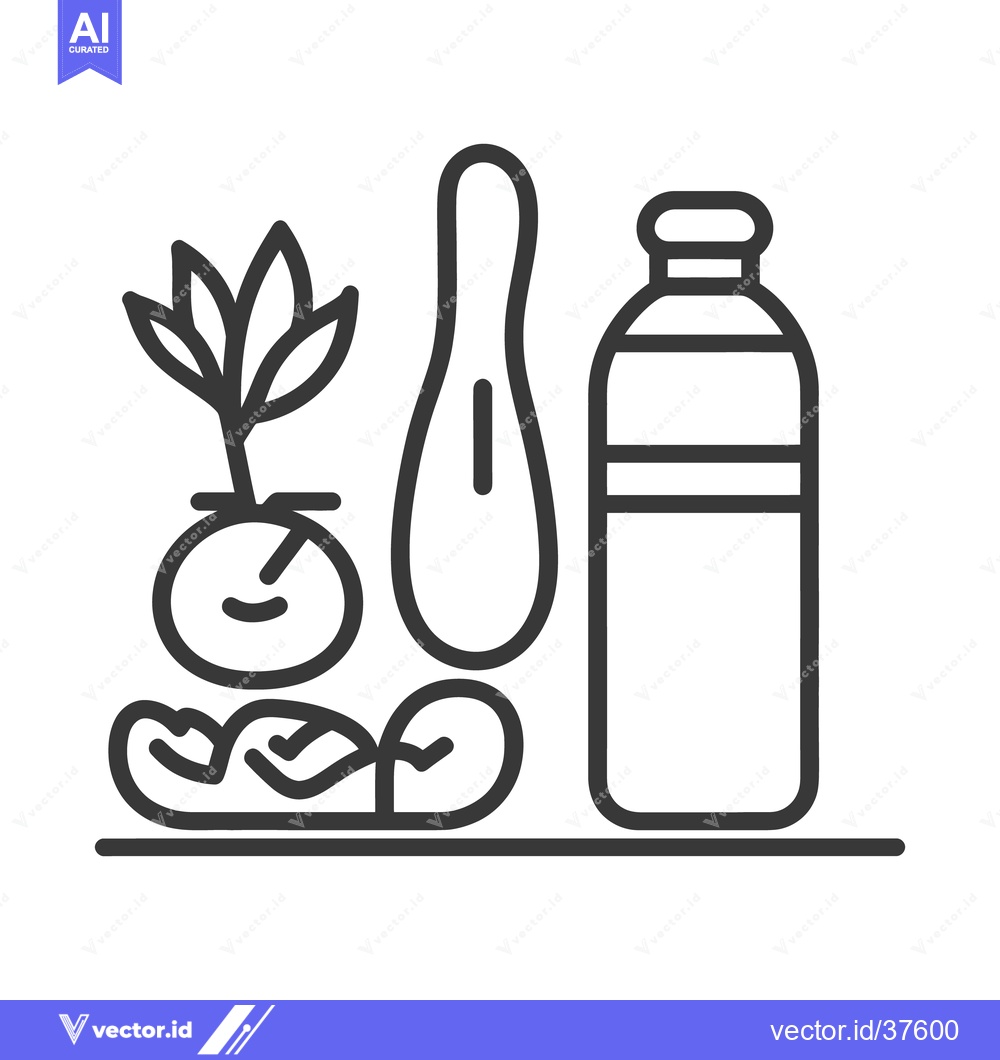 Premium Vector dari An illustration showing plant tools and water container on a shelf