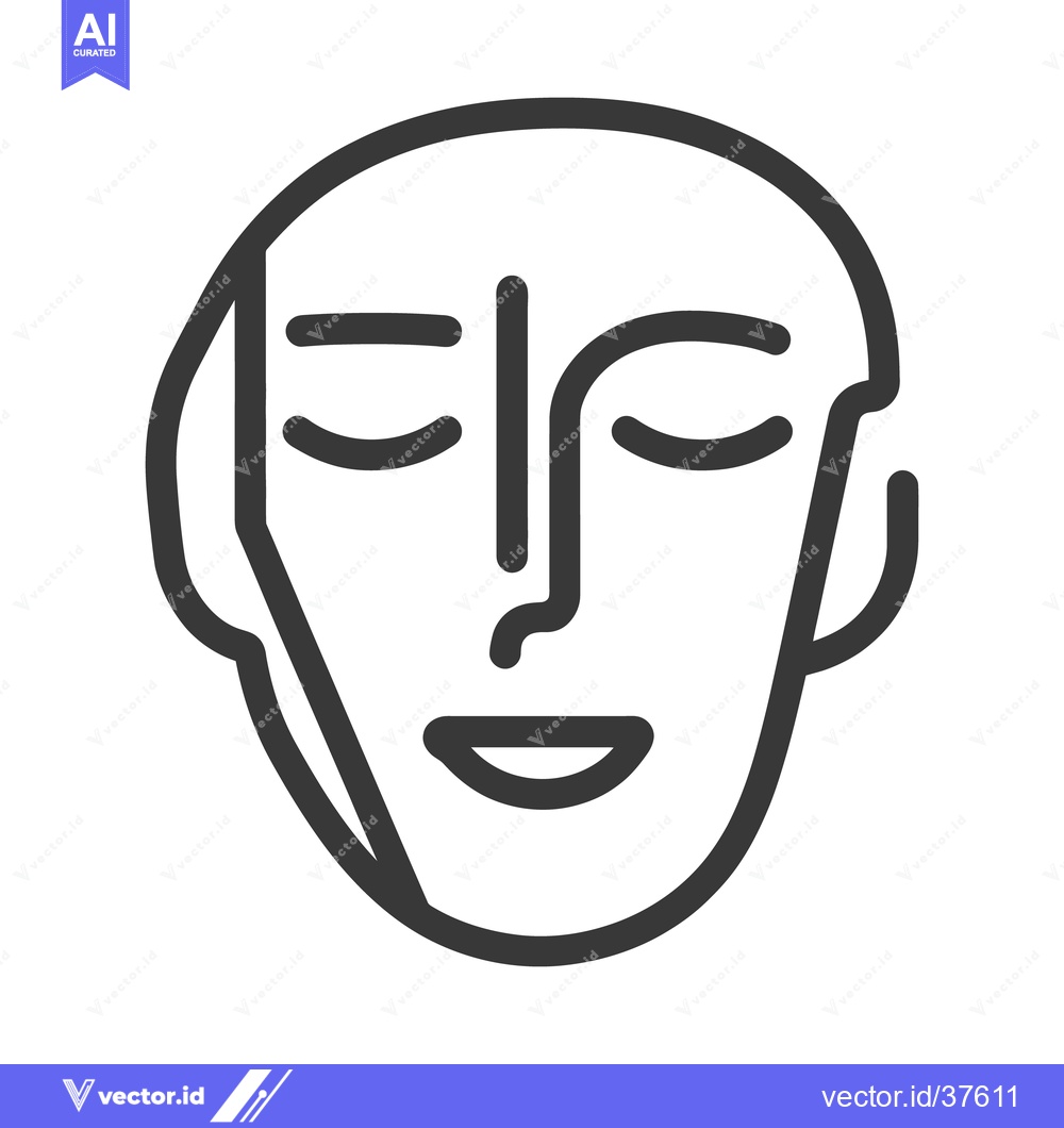 Premium Vector dari A Simple Black and White Illustration of a Smiling Face