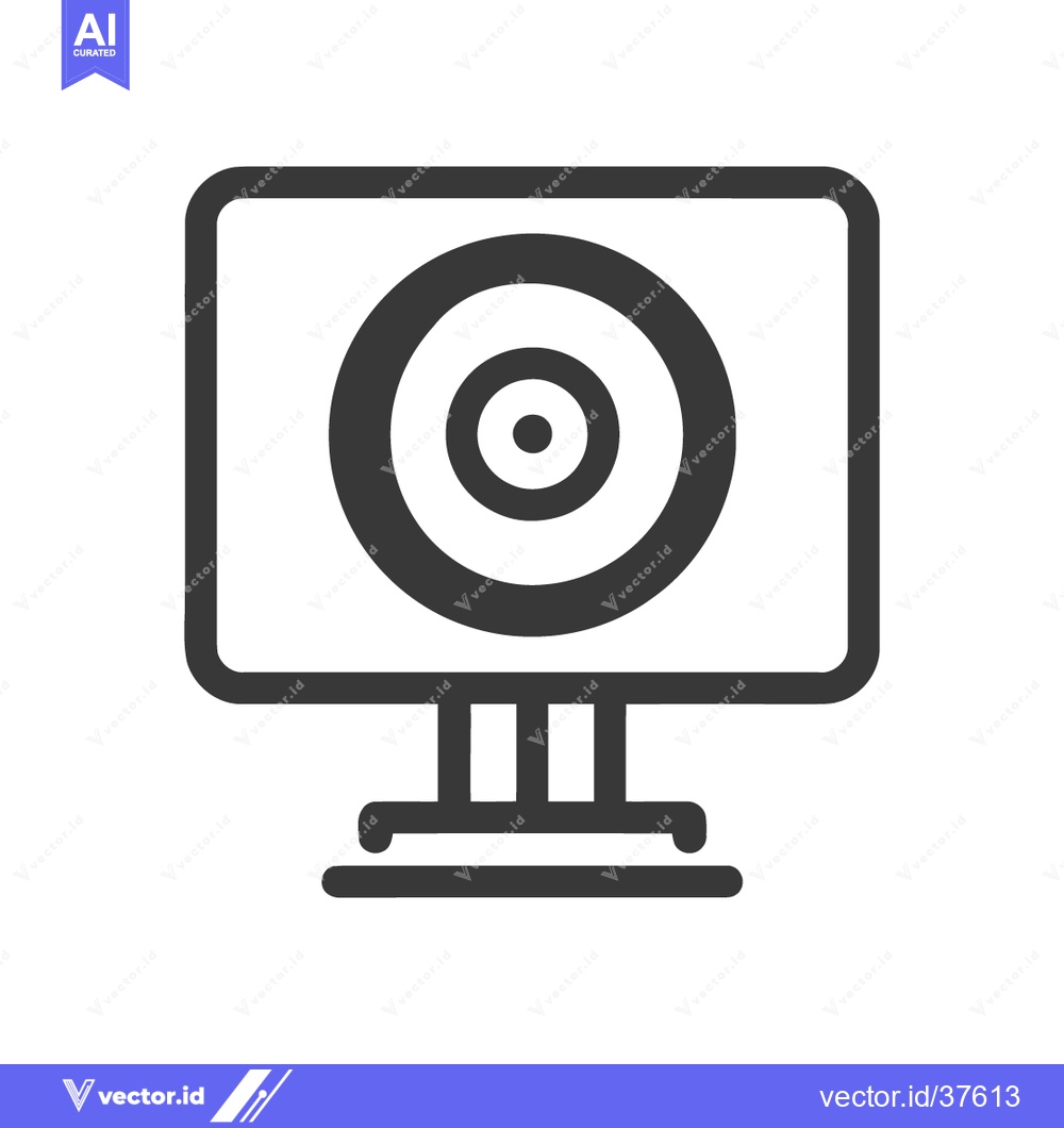 Premium Vector of Surveillance Camera Icon: Modern, Minimalist Design with Target Symbol