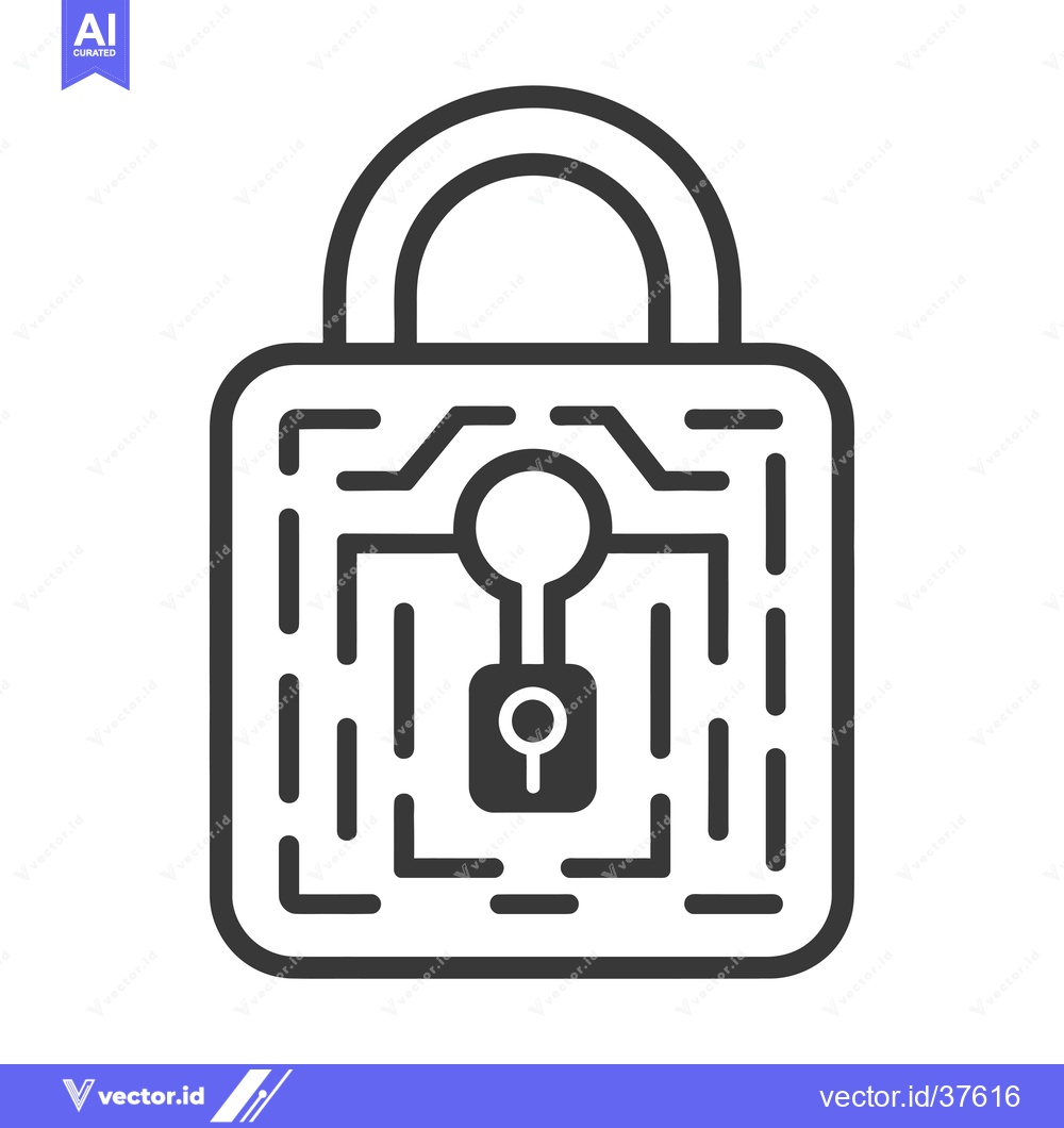 Premium Vector of Digital padlock with circuit board design