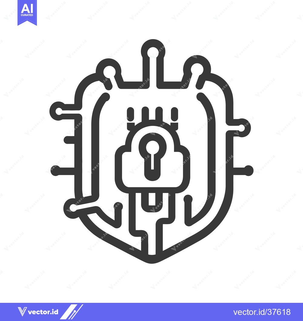 Premium Vector dari Digital Shield with Keyhole and Circuitry