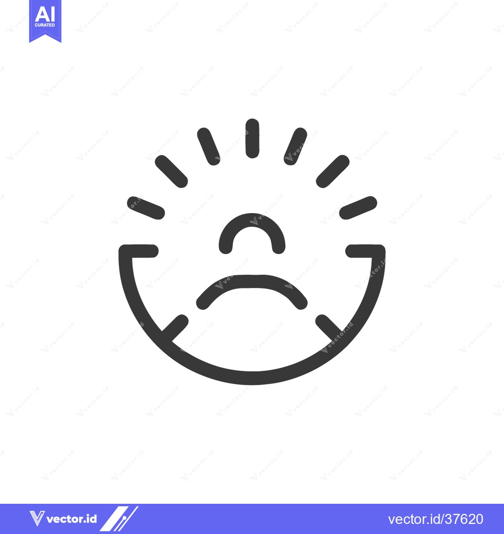 Premium Vector dari Minimalist Sad Face Icon with Radiating Lines, Dark Gray on White Back