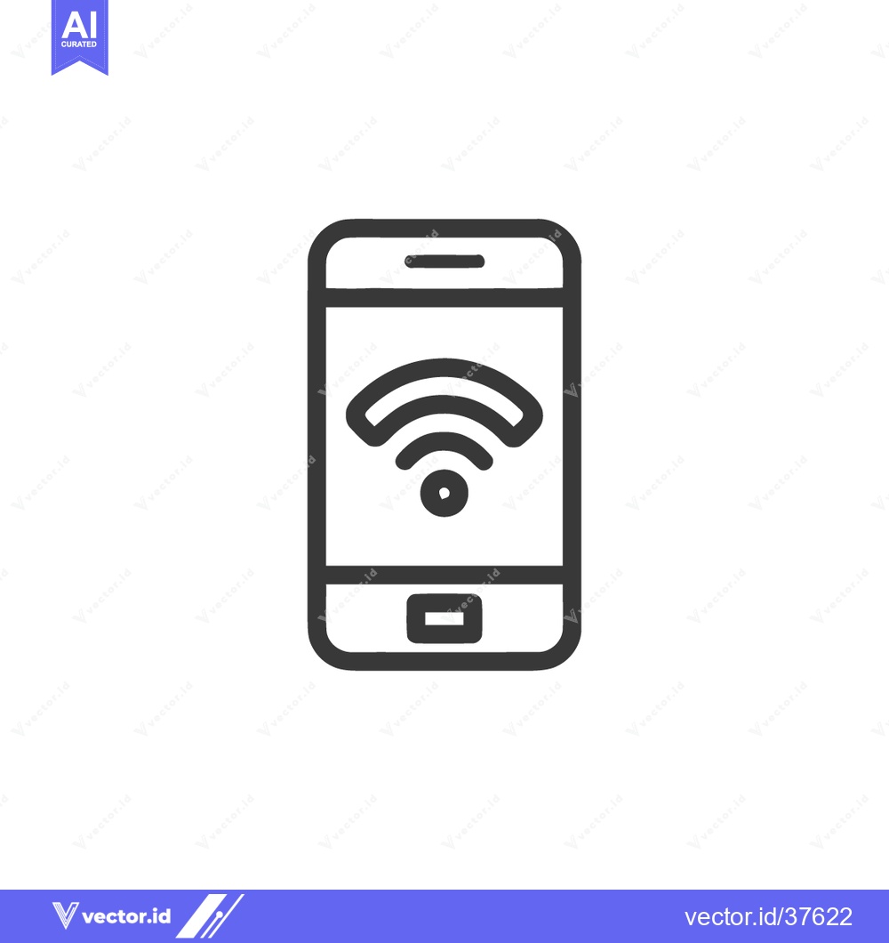 Premium Vector dari Minimalist Smartphone Icon with WiFi Symbol on White Background