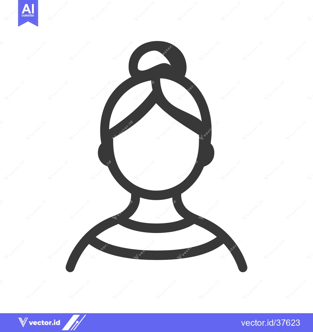 Premium Vector of A simple line drawing of a woman with her hair up