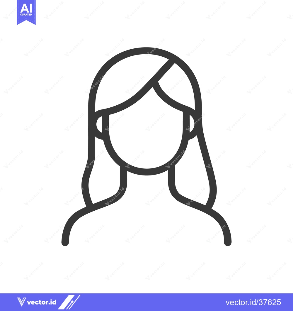 Premium Vector of A simplified black and white line drawing of a woman