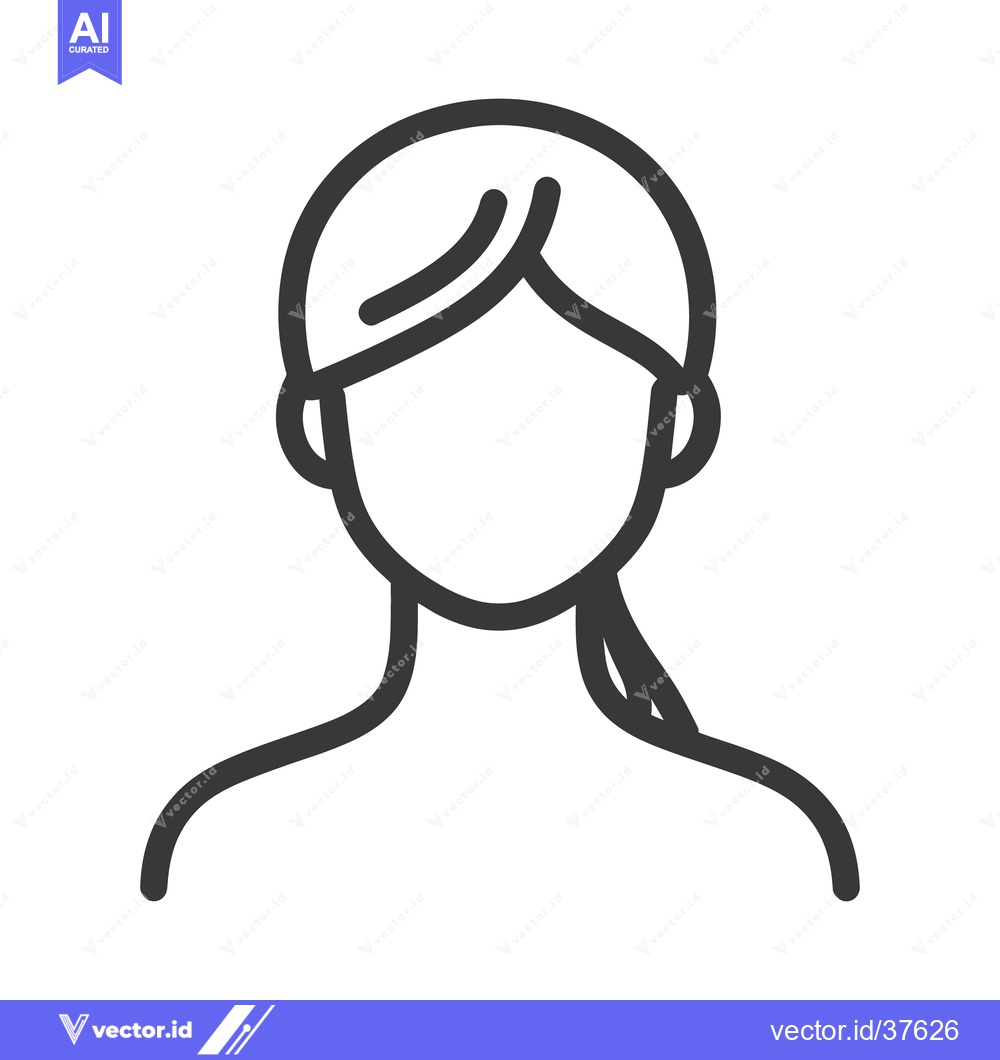 Premium Vector dari An outlined illustration representing the head and upper body of a wom