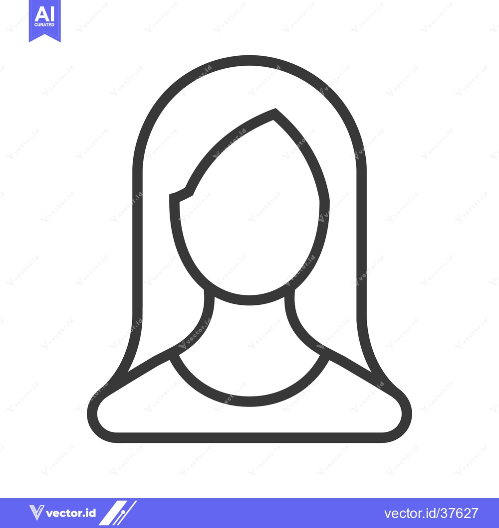 Premium Vector dari A simple vector illustration of a woman with long straight hair