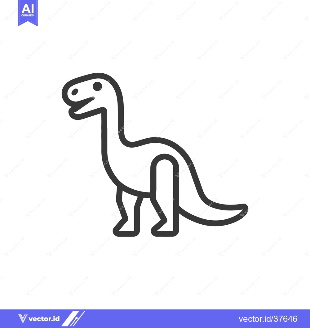 Premium Vector dari A stylized line drawing of a smiling cartoon dinosaur animal