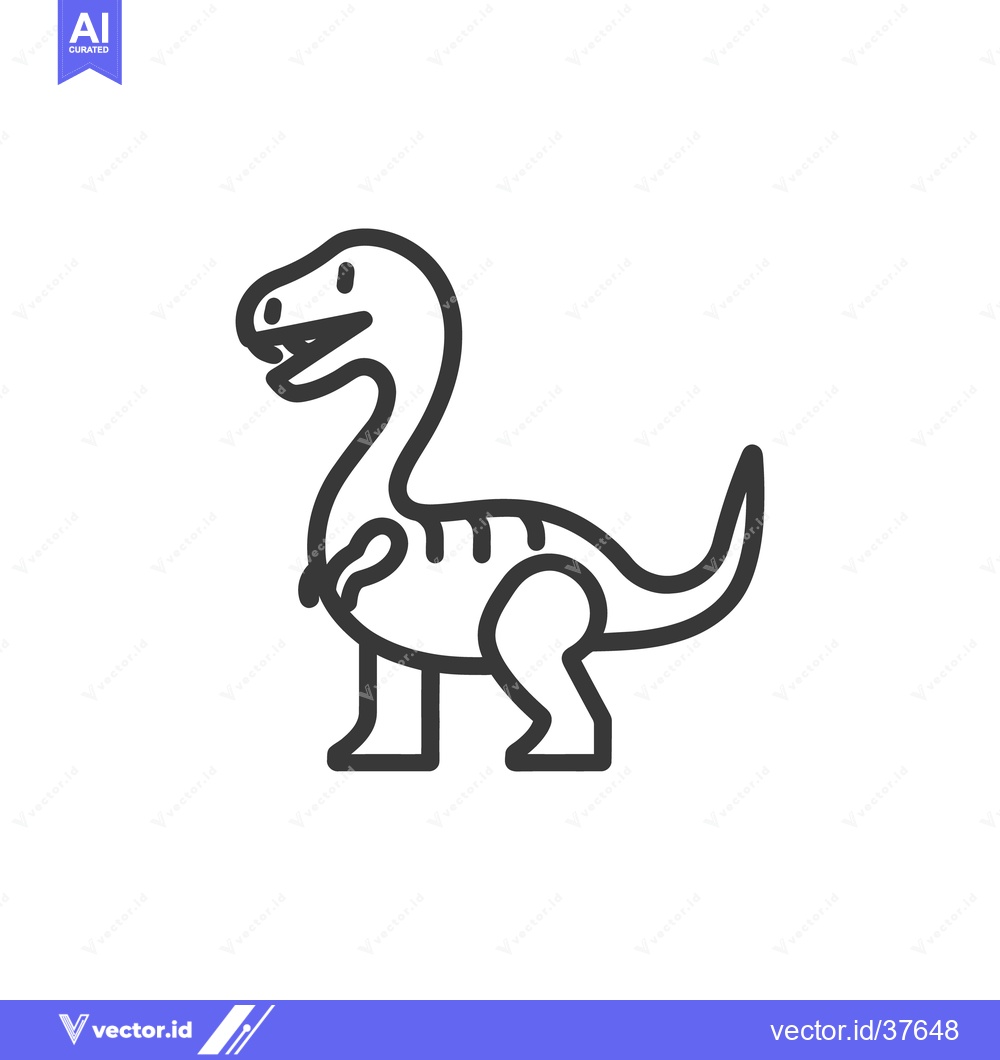Premium Vector dari A simple outlined cartoon drawing of a friendly dinosaur
