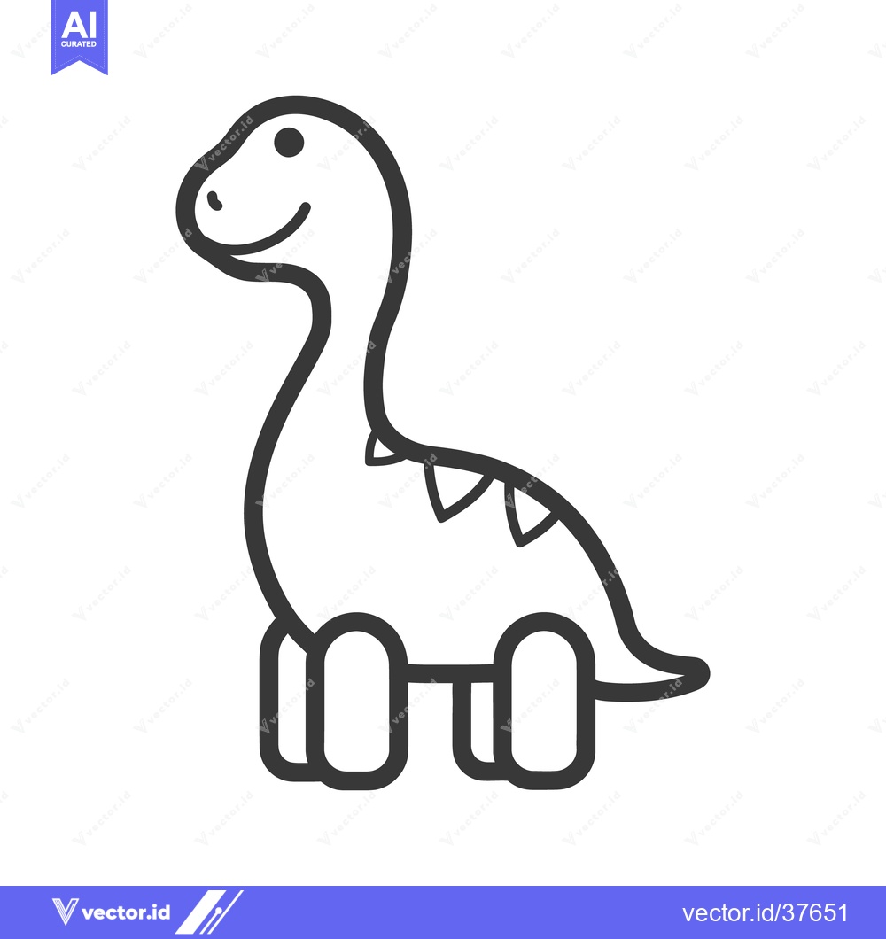 Premium Vector dari A stylized and friendly illustration of a smiling dinosaur